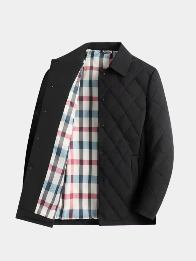 Luxurious layered Montaracrest jacket featuring sophisticated design with a cross crown detail, stylish and high-quality outerwear.