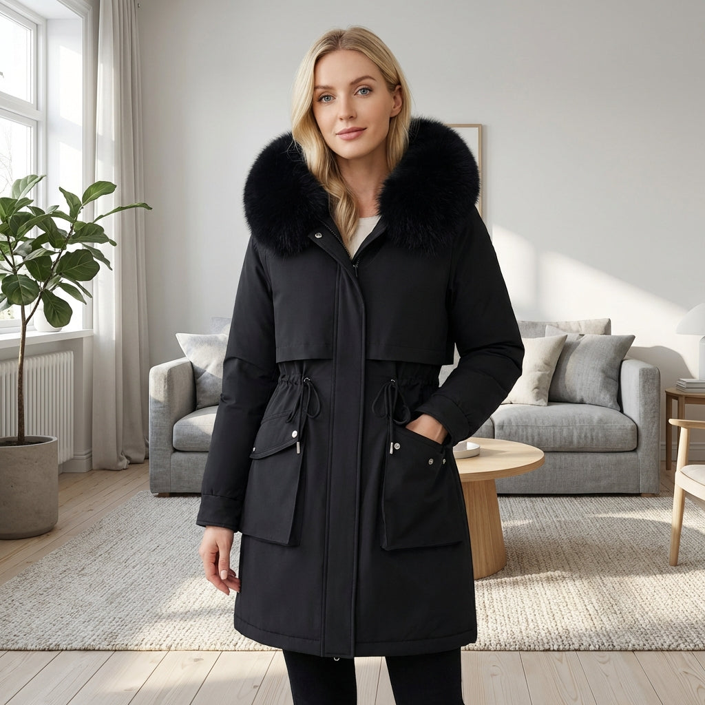 Matilda | Faux-Fur Collar Drawstring Parka Coat