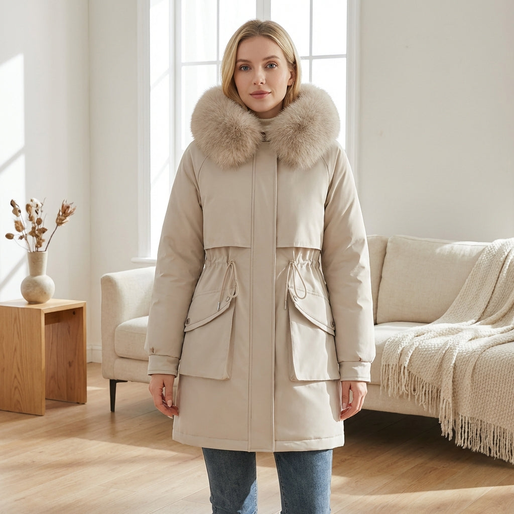 Matilda | Faux-Fur Collar Drawstring Parka Coat