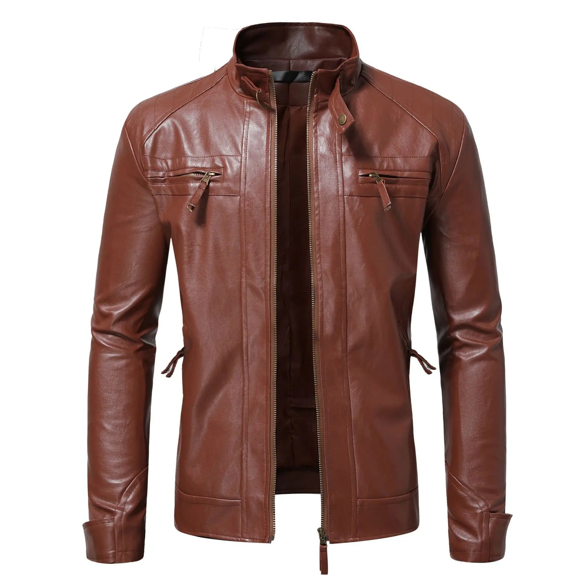 Stylish Men's Leather Jacket - Elegant Design