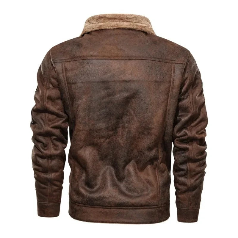 Chic and Cozy Fleece Leather Jacket