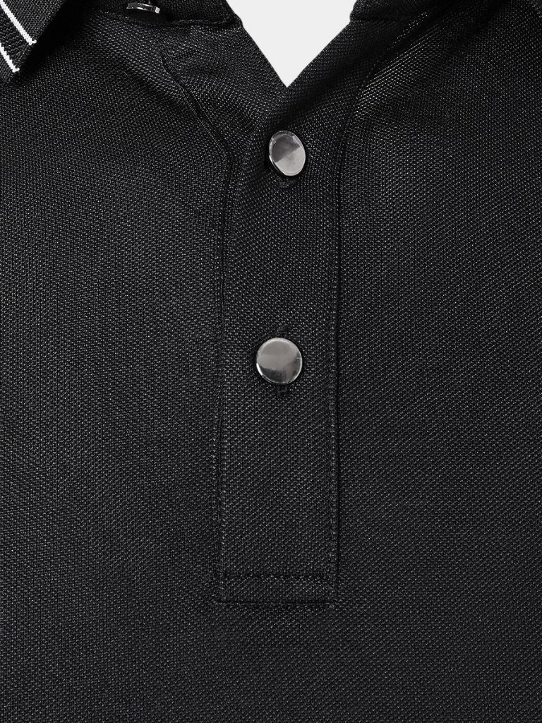 Montaracrest polo shirt with obsidian-colored trim and cross crown detail, casual men's fashion apparel.