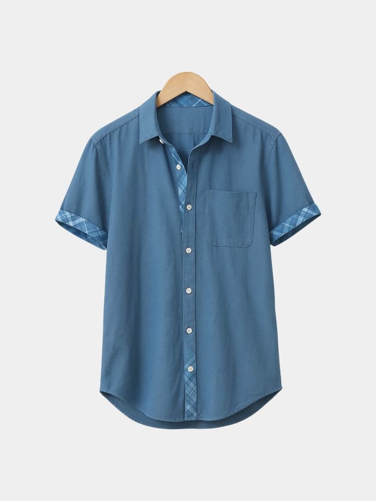 Montaracrest casual overhemden shirt with ocean-themed detail, featuring a stylish collar and relaxed fit.