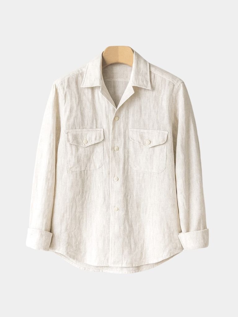 Montaracrest long-sleeve shirt with an old-money style, featuring a cross and crown design on the front.