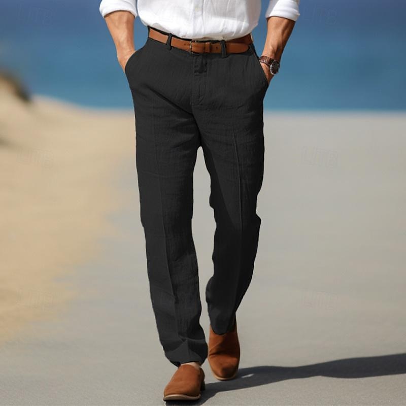 Premium Luxury Men's Linen Pants with Belt Loops