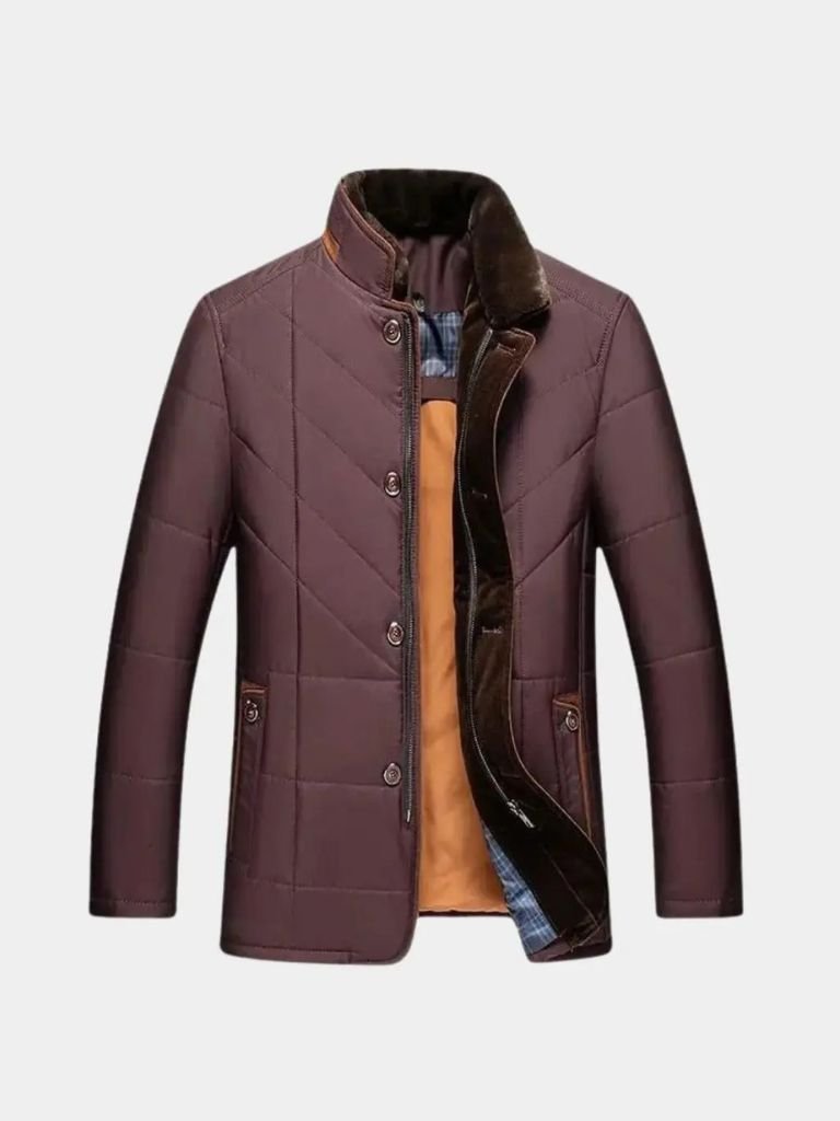 Montaracrest quilted winter jacket with cross crown design, insulated for warmth and style.