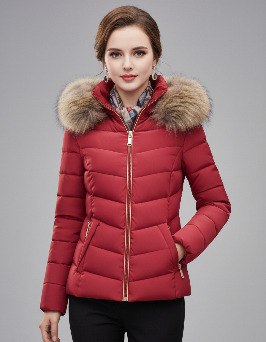Amelia | Longline Faux-Fur Hood Puffer Coat