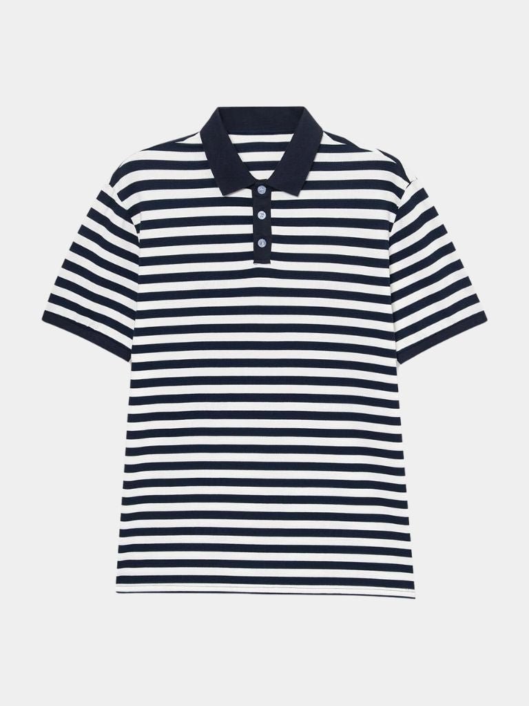 Montaracrest Polo Elegante Riviera with cross crown logo, stylish men's polo shirt in classic design and premium fabric.