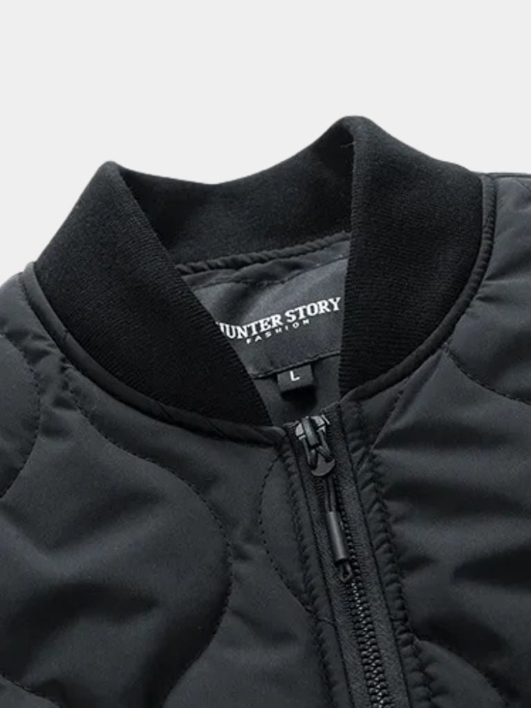 Montaracrest padded bomber jacket with Sherpa sleeves, stylish and warm for cold weather.