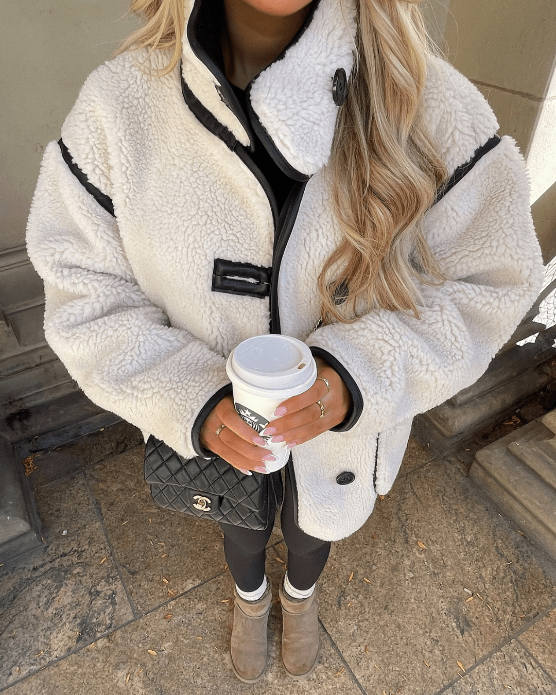 Adela Funnel Neck Sherpa Jacket