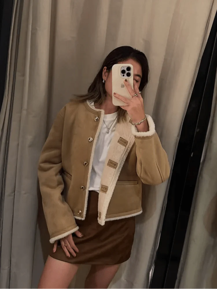 Aralyn Faux Fur Suede Coat