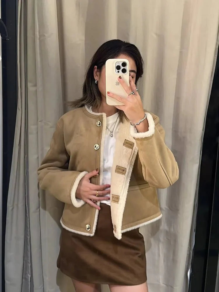 Aralyn Faux Fur Suede Coat