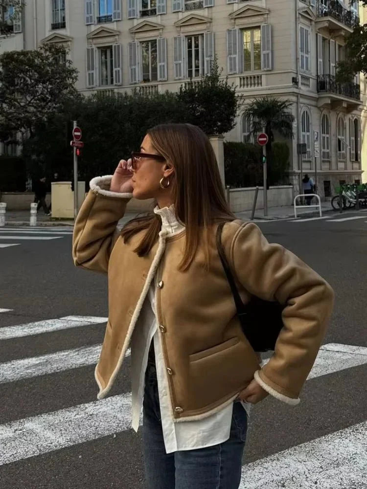 Aralyn Faux Fur Suede Coat