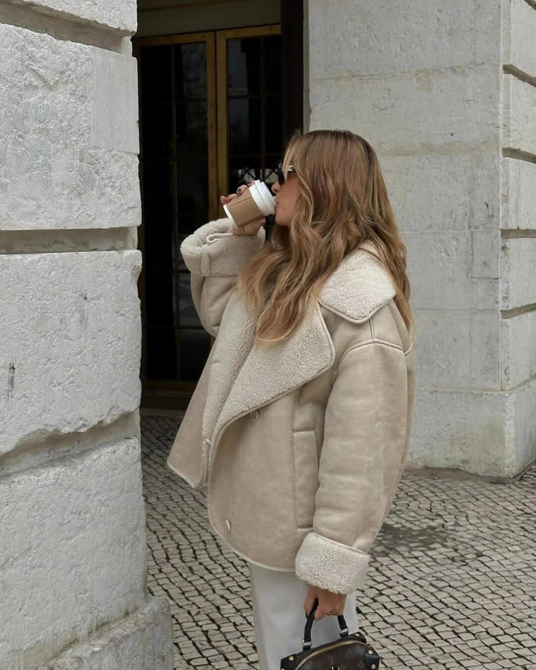 Arianne Sherpa Faux Leather Jacket