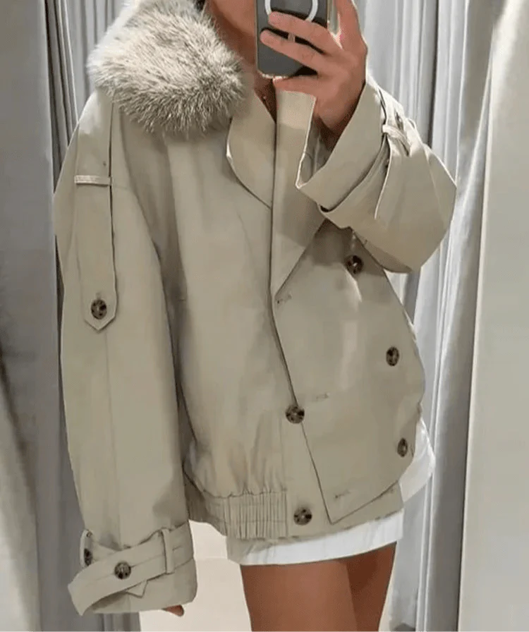 Camille Trench Coat with Faux Fur