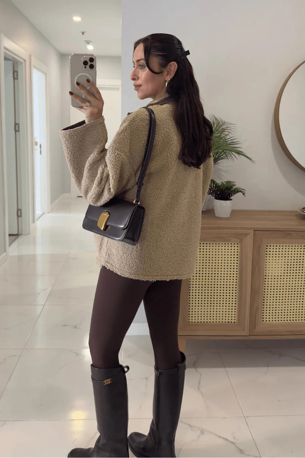 Carol Stand Collar Faux Fur Jacket