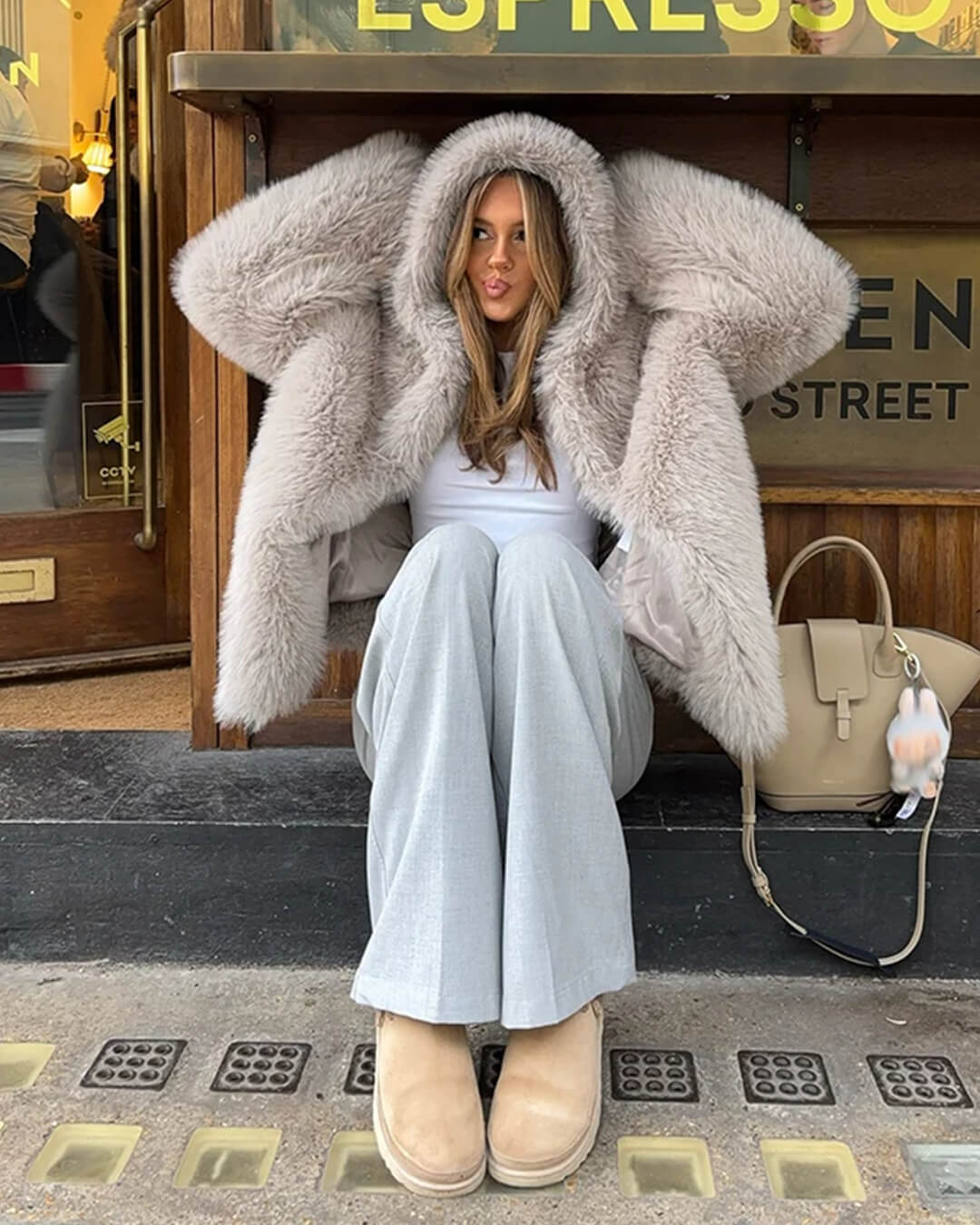 Dana Faux Fur Hooded  Jacket