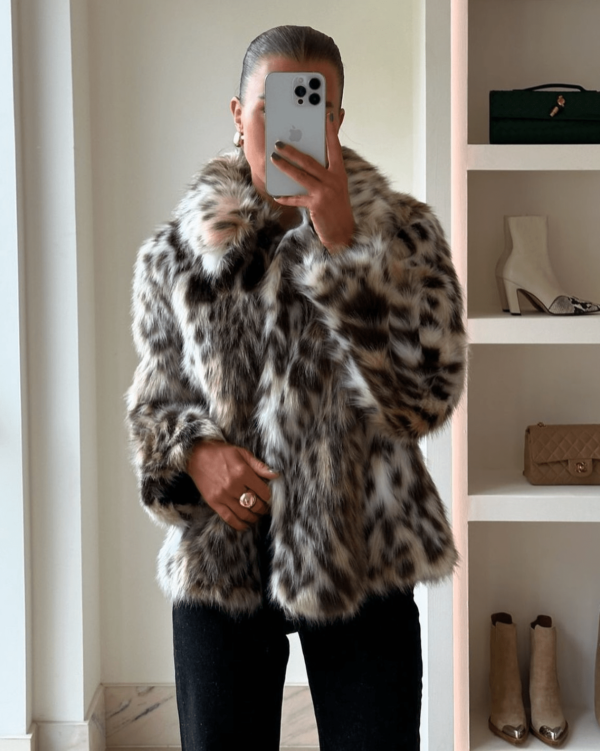 Nora Leopard Faux Fur Coat