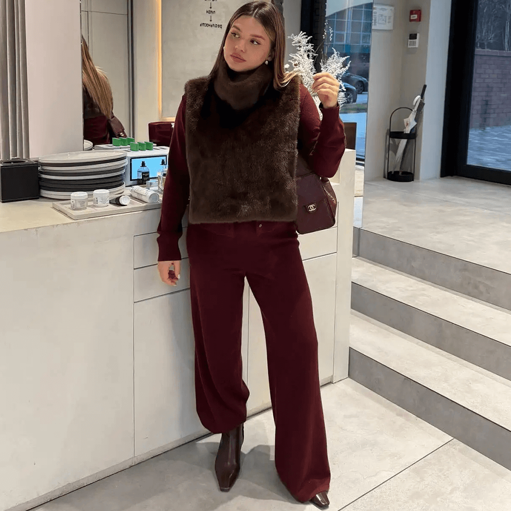 Rina Faux Fur Turtleneck Vest