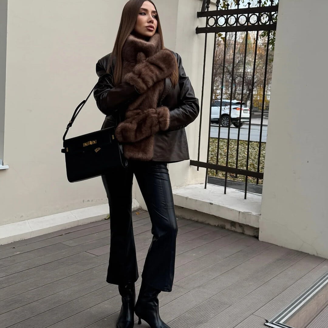 Rina Faux Fur Turtleneck Vest