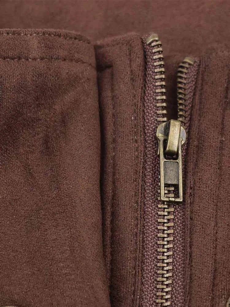 Viona Stand Collar Suede Jacket