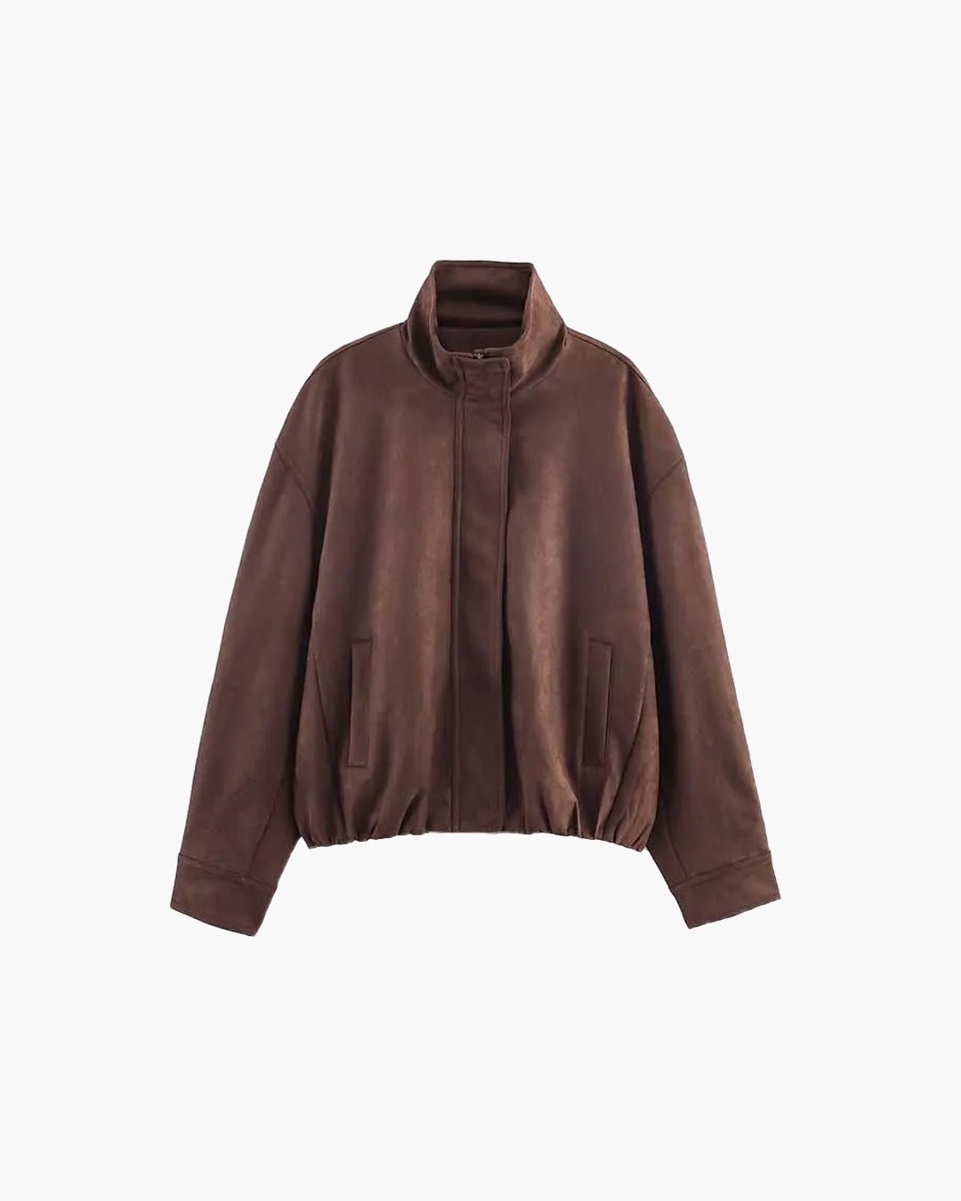 Viona Stand Collar Suede Jacket