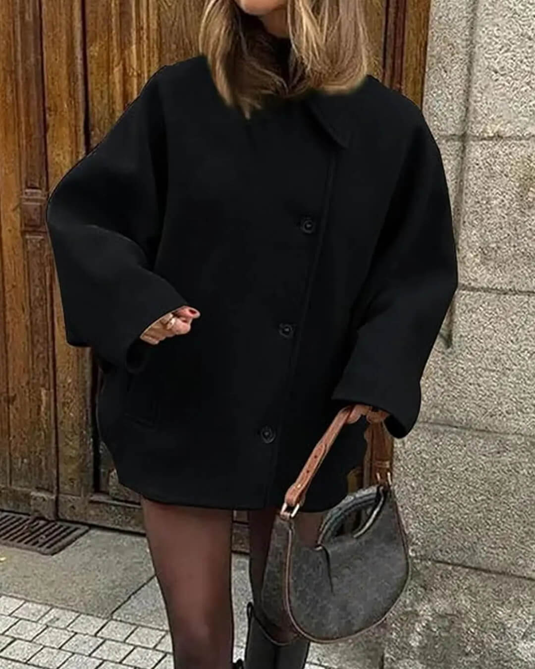 Yalena Collared Loose Coat