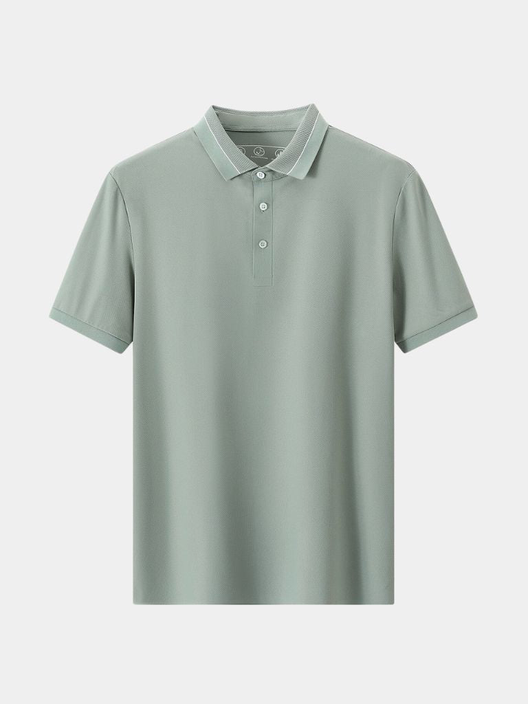 Steel grey Polo Montaracrest with cross and crown embroidery on the chest, casual fit, made from comfortable fabric.