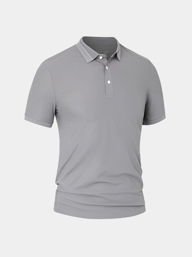 Steel grey Polo Montaracrest polo shirt with a cross crown logo, made from soft, comfortable fabric.