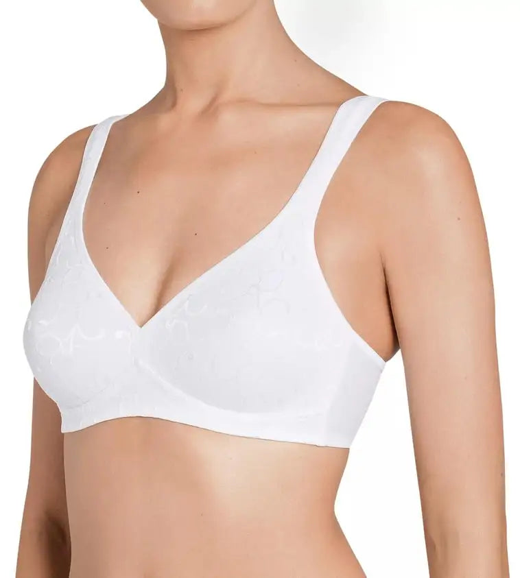 Non-wired bra - Elegant cotton N - white or black