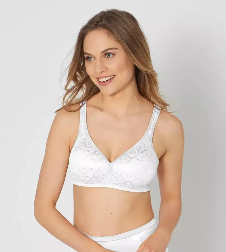 Non-wired bra - Elegant cotton N - white or black