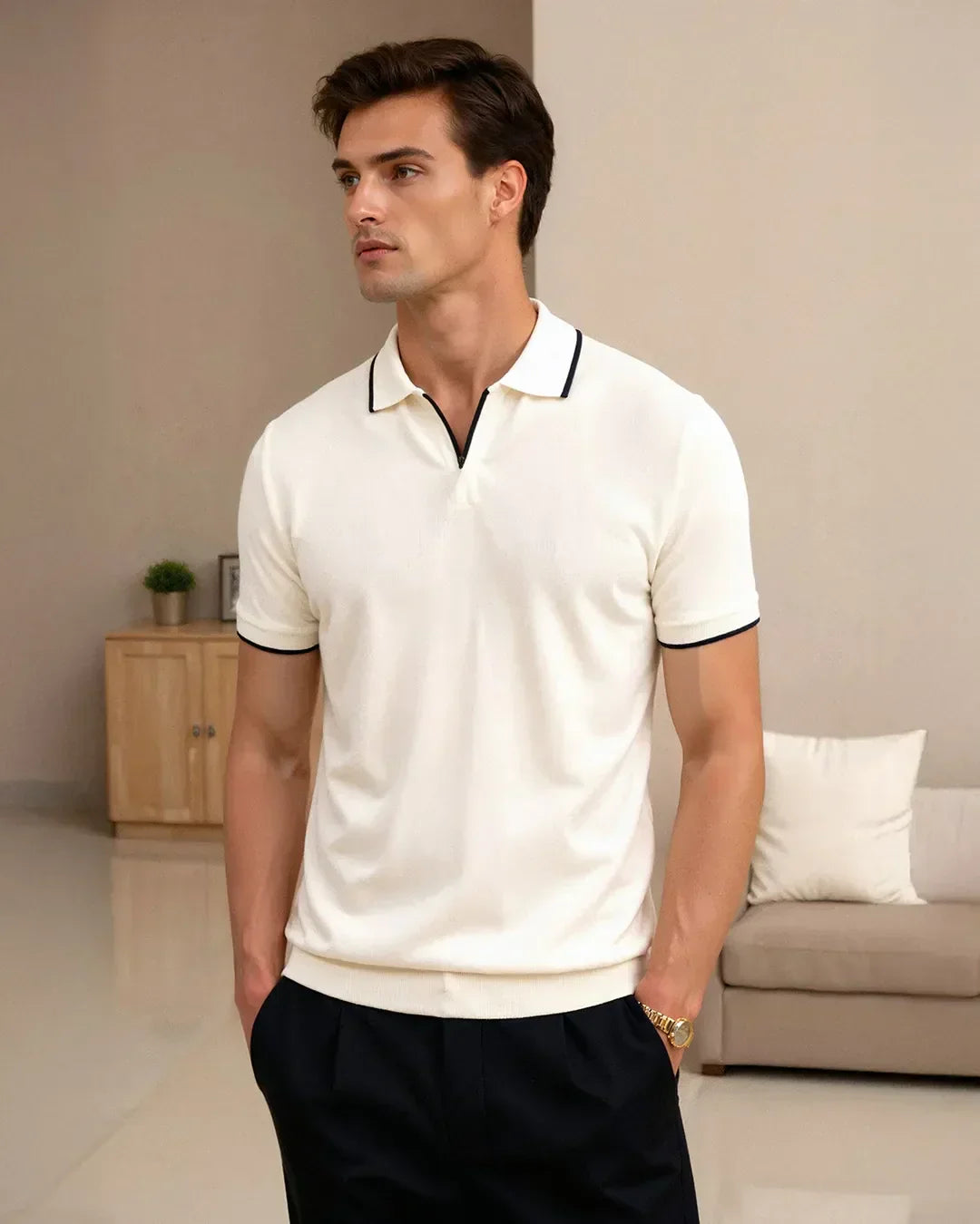 Personalized Piqué Polo with Contrasting Accents - Montaracrest