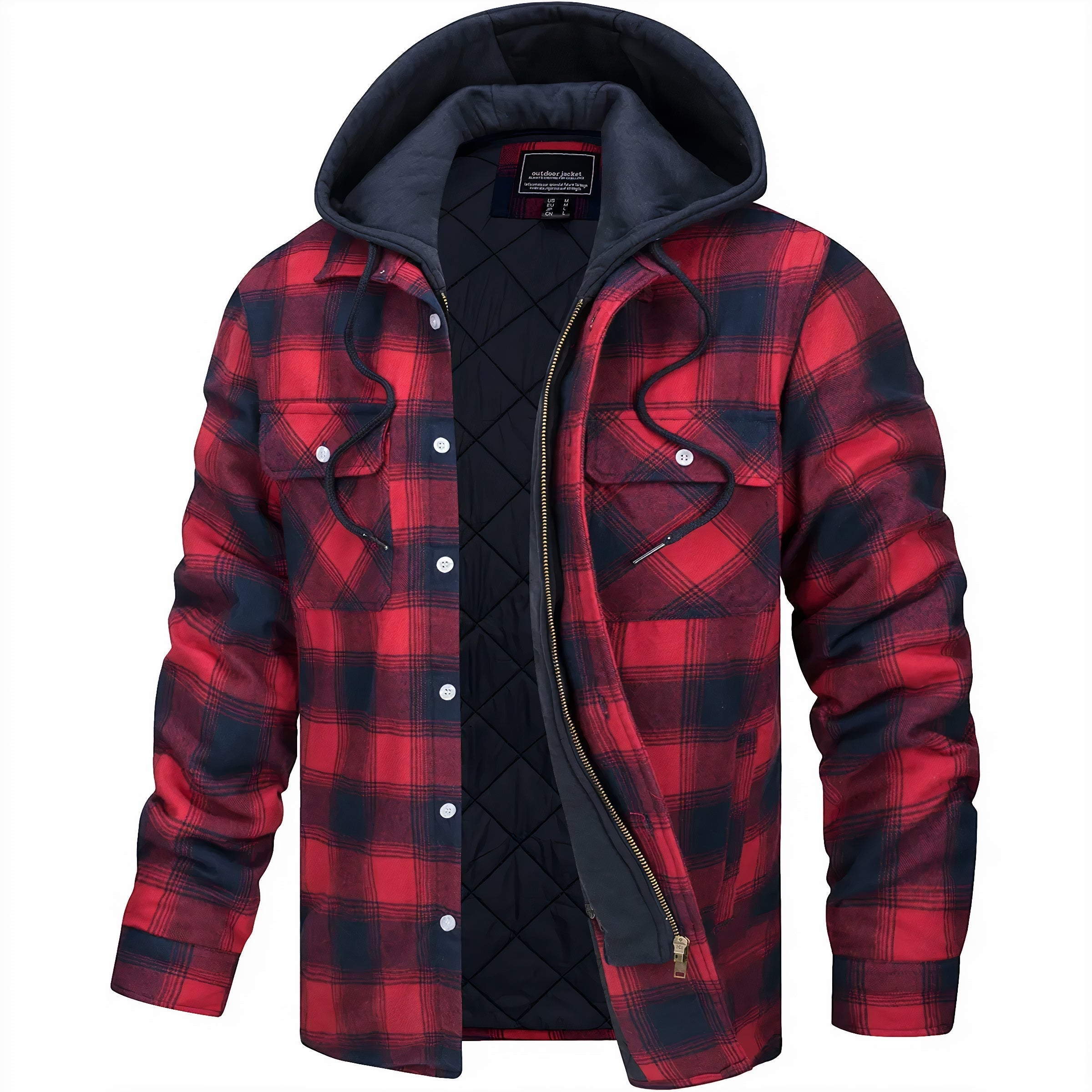 Checked Hooded Jacket