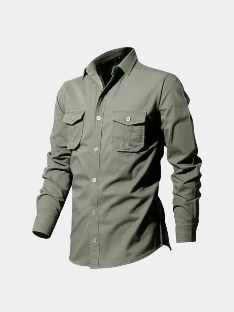 Vintage Montaracrest long-sleeve shirt with a cross and crown design, showcasing classic style and detailed fabric texture.