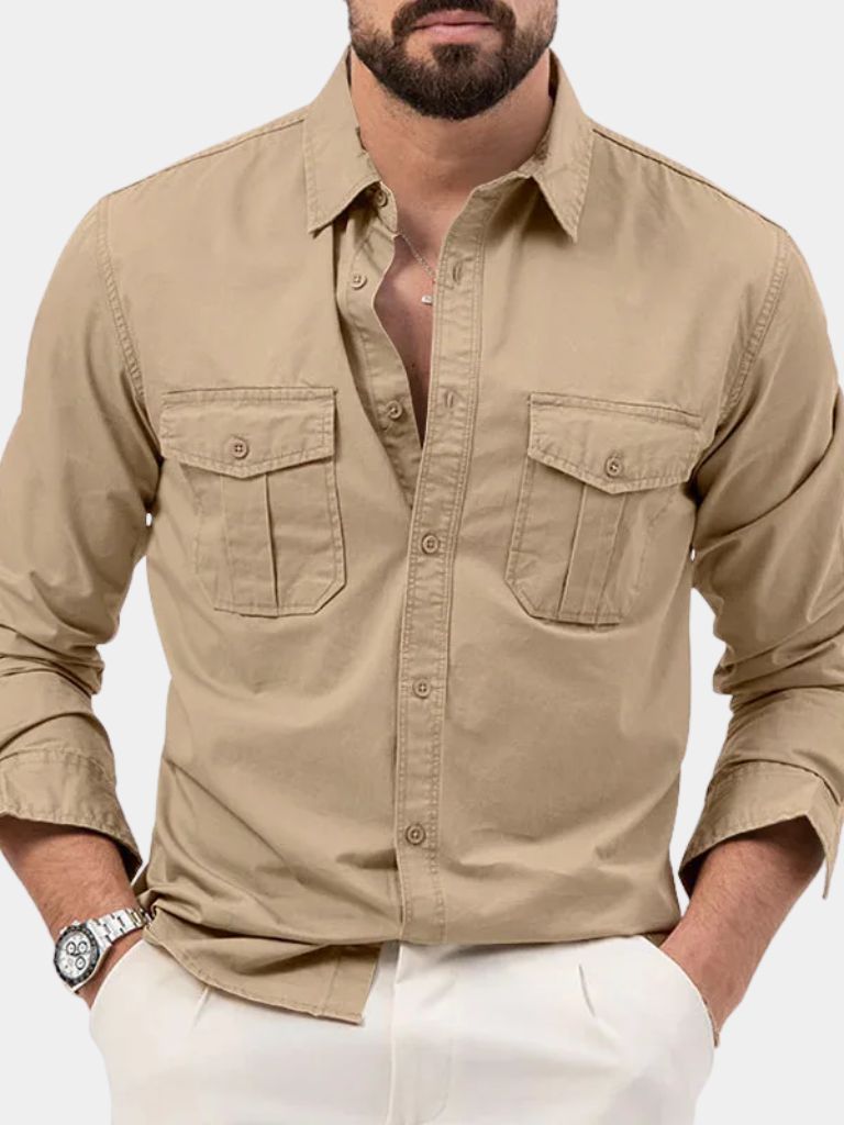 Montaracrest vintage long-sleeve shirt with a cross crown design, featuring classic style and quality craftsmanship.