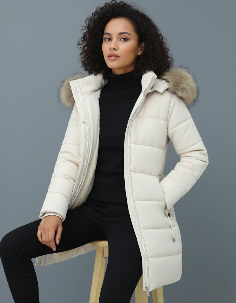 Lydia | Luxe Faux-Fur Hood Longline Puffer Coat