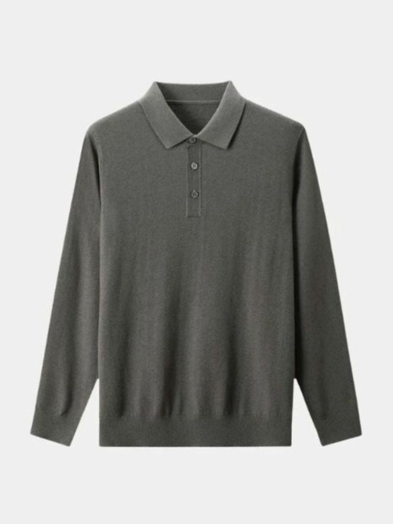 Montaracrest wool-knit pullover polo with buttons featuring a cross crown design, casual and stylish for cold weather.