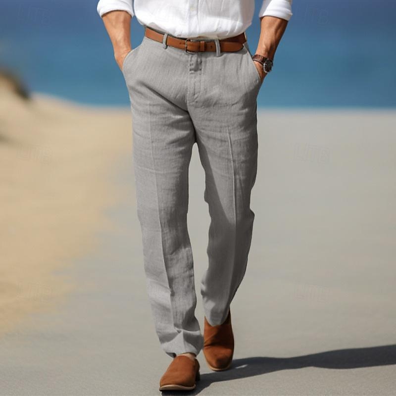 Premium Luxury Men's Linen Pants with Belt Loops